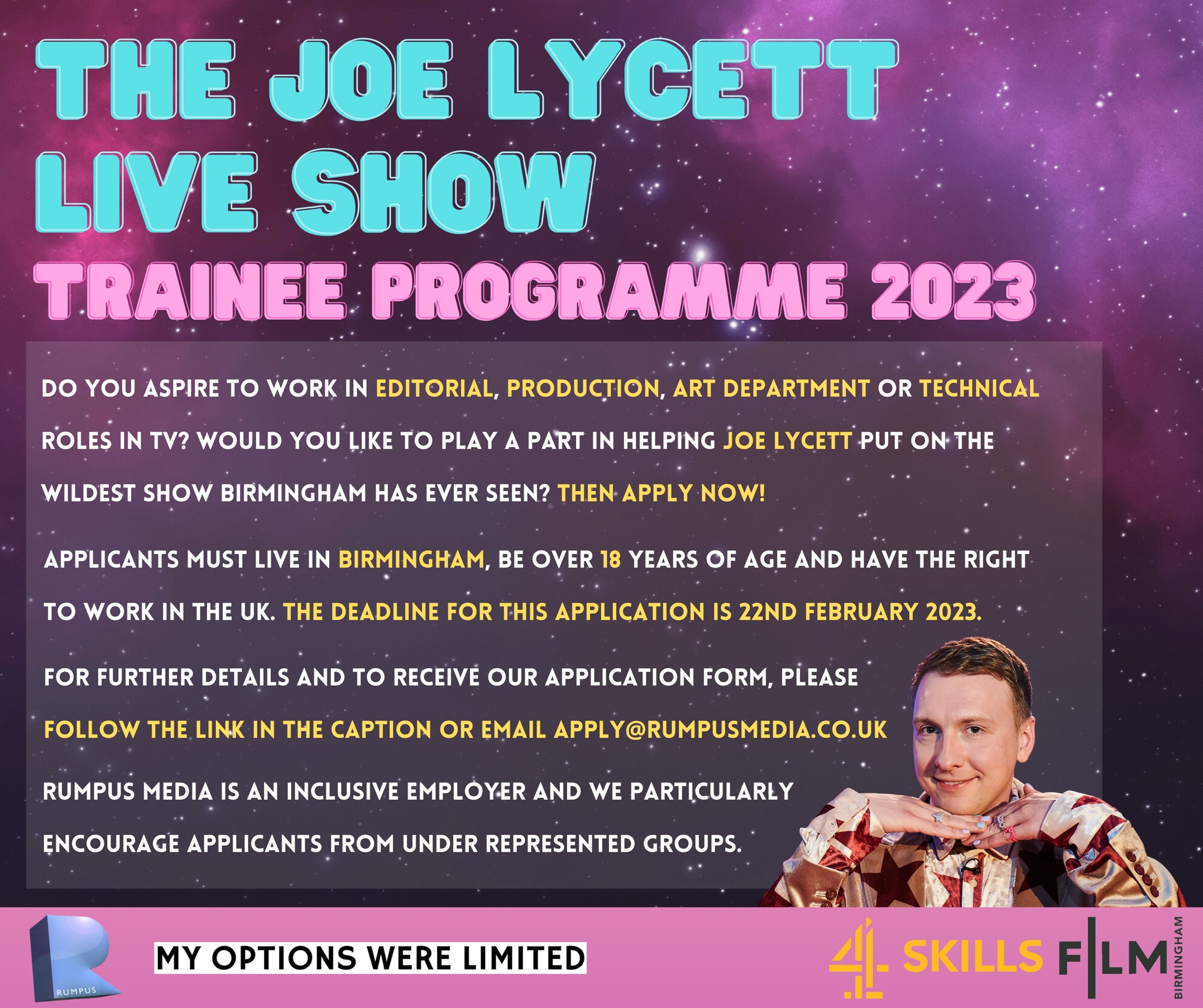 Joe Lycett Offers Trainee Production Scheme For New Series