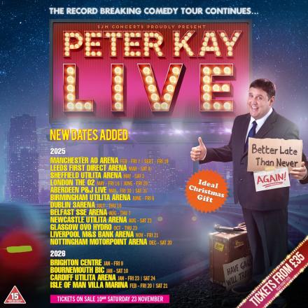 New Tour Dates For Peter Kay