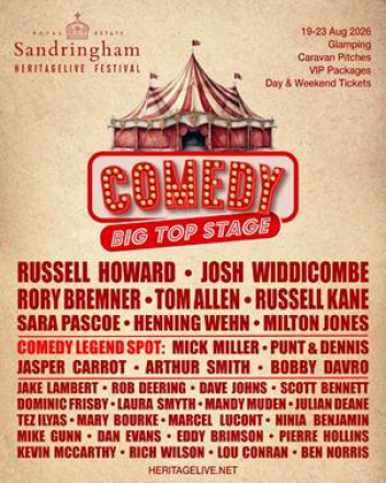 HeritageLive Festival Announces Major Five Day Comedy Line-Up