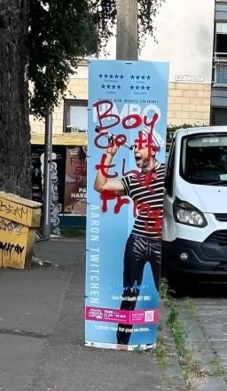 Comedian's Poster Defaced With 'Boycott The Fringe' Slogan