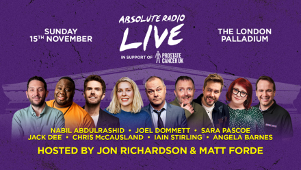 Absolute Radio Live returns to the London Palladium for 2026 – in support of Prostate Cancer UK