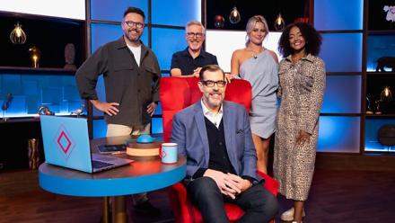 Richard Osman's House of Games with Tasha Ghouri, Jon Kay, Alexandra Mardell and Griff Rhys Jones Richard Osman's House of Games with Tasha Ghouri, Jon Kay, Alexandra Mardell and Griff Rhys Jones