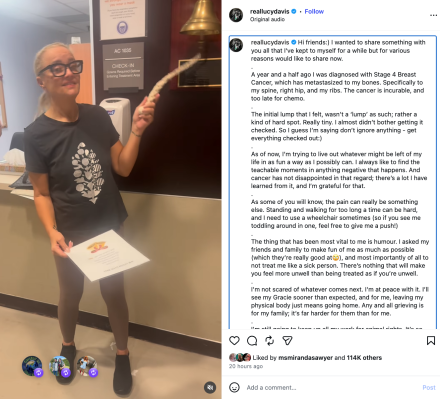Lucy Davis Announces She Has Incurable Cancer Lucy Davis Announces She Has Incurable Cancer