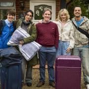 (L-R: James (Harry Baxendale), Zahra (Yasmin Al-Khudhairi), Bill (Rob Brydon), Hettie (Ada Player), Christian (Dylan Brady) image Rob Baker Ashton.