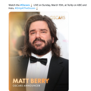 Matt Berry To Be Oscars Announcer